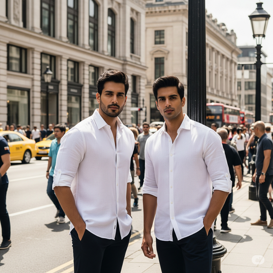 white linen shirt